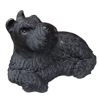 Scottish Terrier Dog Statue Black Cement Sculpture Realistic Scottie large Vtg