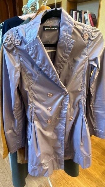 Women Pierre Cardin Trench Coat Purple 34 / XS /