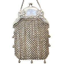 Antique Gorham Vintage Sterling Silver Mesh Purse circa 1900 US TARIFF FREE