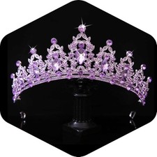 Crystal Tiaras and Crowns for Women - Wedding and Birthday Party All Purple
