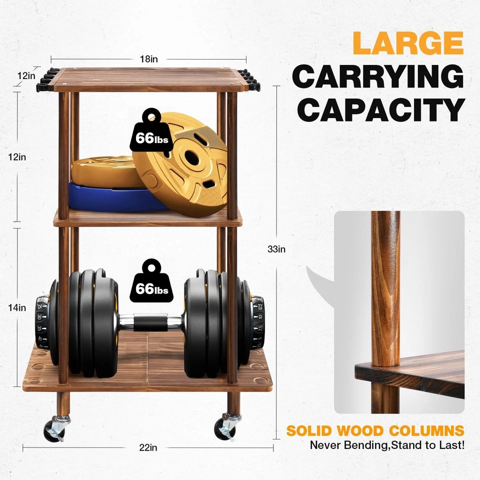 Soportes de caña de pescar para garaje, estante de madera de 3 niveles, capacidad para 10 cañas, almacenamiento de equipo Foto 4 de 4
