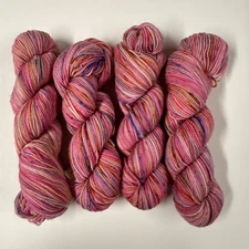 VTG KOIGU KPPPM YARN 4 Skeins - Pink Purple Cream  176 yds ea 100% Virgin Wool