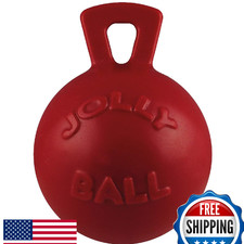 Jolly Pets Tug-n-Toss Heavy Duty Dog Toy Ball w/ Handle 8in Large Red