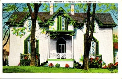 Moore Fuller House Stonewall Jackson HQ Winchester VA 1940s Linen Postcard