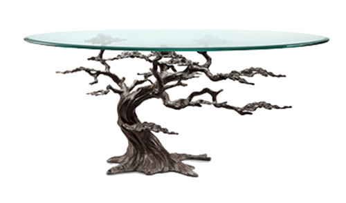 Cypress Tree Aluminum and Glass Coffee Table - Picture 1 of 3