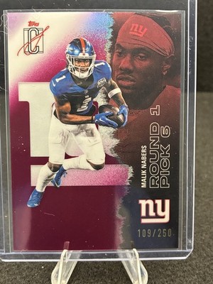 2025 Topps Signature Class Chrome Malik Nabers Magenta /250 #40 