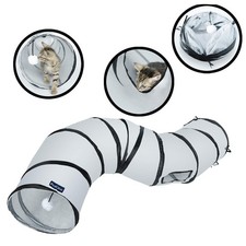 S Way Cat Tunnel Collapsible Pop-up Pet Tube Hideaway Play Toy with Ball S-W...