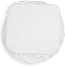 25Pcs Washable Cotton Terry Cloth Wipes, 15X15Cm Reusable Towelling, White Makeu