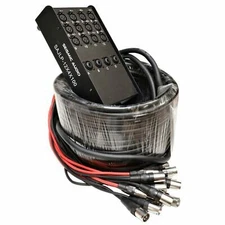 12 Channel 100 Foot XLR Low Profile Snake Cable with 4 TRS Returns PA/DJ Stage