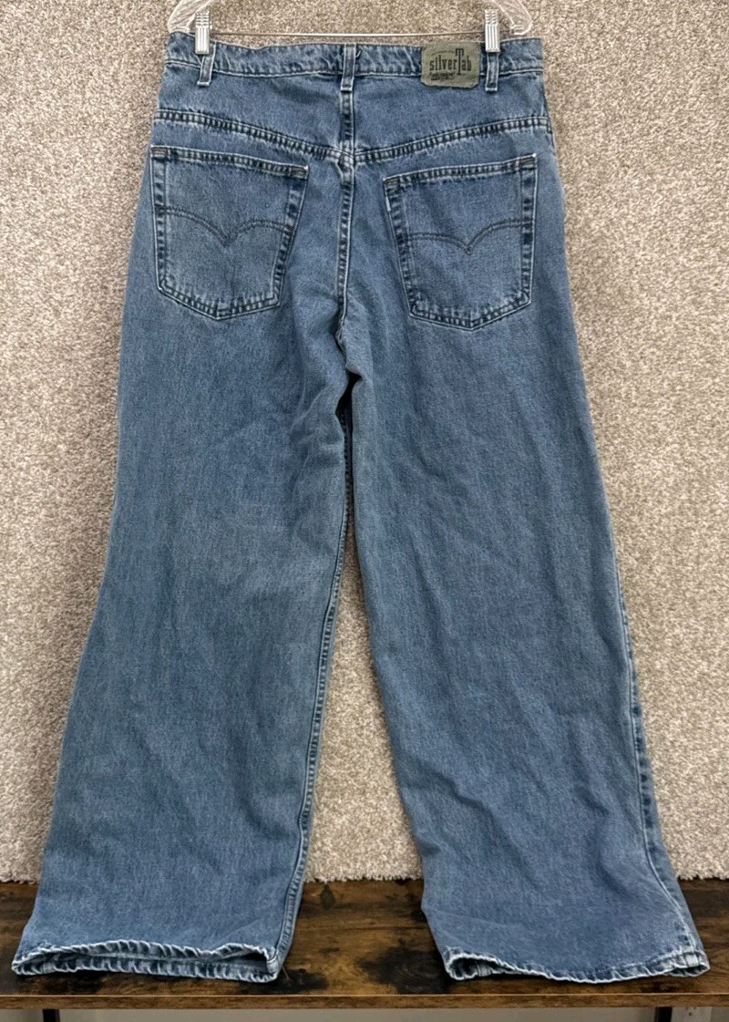 Vintage 90s Levi's Silvertab Massive Big Bang Wide Baggy Jeans Jnco 34x34 Skater