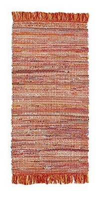 andiamo Teppich Frida Baumwolle Naturfaser Handgewebt Orange 60x120 cm