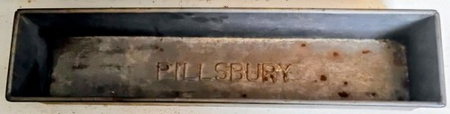 Vintage Pillsbury 20.5" Bread Loaf Pan, Heavy Metal, Embossed with Name.