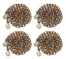 4PK 1/4"x12' Transport Binder Chain Grade 70 w/ Grab Hook 3150 LBS WLL Tow Chain
