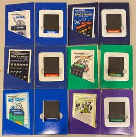 1980s MATTEL INTELLIVISION LOT OF 25 VIDEO GAMES W BOX SOME COMPLETE SPARTANS +