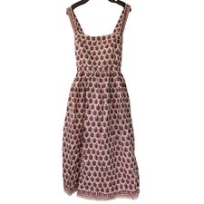 J. Crew Embroidered Apron Dress in Block Print Size 14 Red Floral NWT $248 CK832