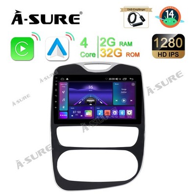 DAB 2+32G Carplay  Autoradio Android 14 Für Renault Clio 4 2012-2018 GPS NAVI FM