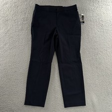 Liz Claiborne Womens Pants Blue Size 12 Emma Classic Ankle Career Rayon Blend