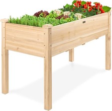 48"x24"x30" Elevated Wood Garden Bed for Vegetables & Plants