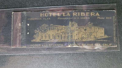 1930's Hotel La Ribera Carmel By The Sea Matchbook Match Cover