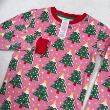Boden Kids 10Y 140cm Pink Christmas Tree Pajama Set Long Sleeve Pants