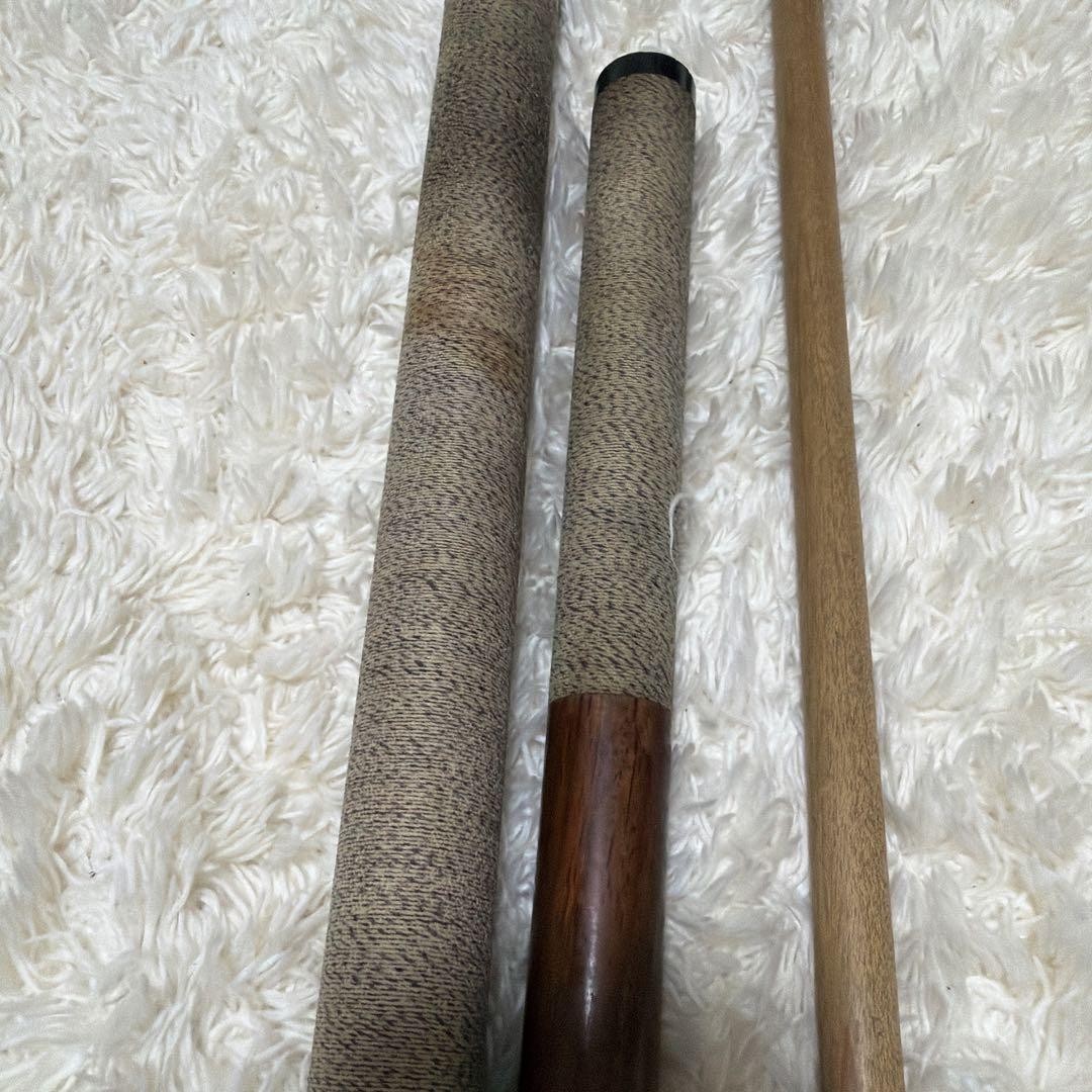 Rare Huebler cue, USA-made, 3-piece billiard cue, linen-wrapped