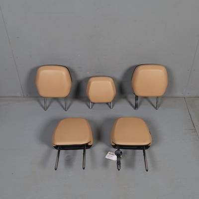 2011-2018 Porsche Cayenne Seat Headrest Front Rear Set Black / Beige OEM