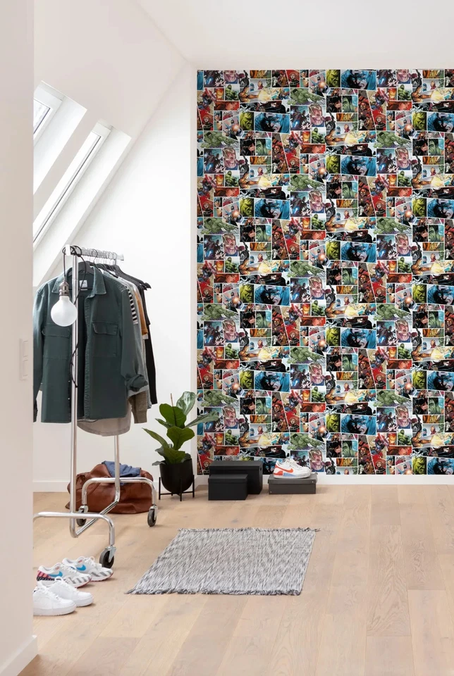 Marvel Cómics Rollo Papel Pintado Dormitorio 53cm X 10m Vengadores No Tejido - Imagen 3 de 4