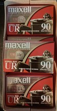 Maxell 90-Minute Blank Audio Cassette Tape High Bias, 3 Pack New Sealed 