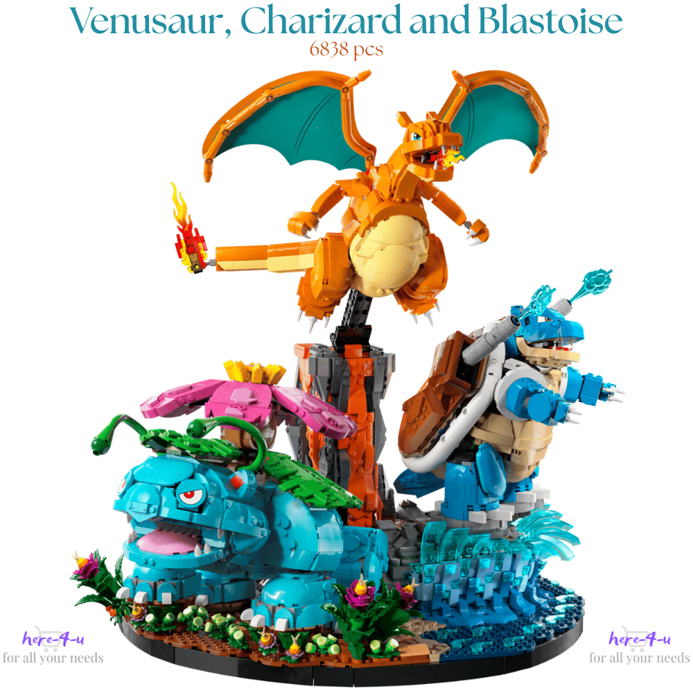 Build Blocks Pokémon - Venusaur, Charizard & Blastoise | 6838pcs (72153)