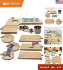 Wooden Hamster Cage Platform Set 9 Pack Wood Juvenile Chinchilla Shelves Squi...