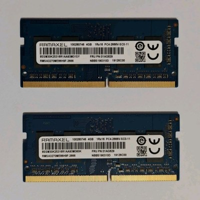 RAMAXEL DDR4 PC4-2666V 8GB×2 RAMAXEL 8GB (2X4GB) DDR4 2666MHZ PC4-2666V SO-DIMM LAPTOP RAM