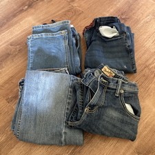 Size 12 Boy Jeans Lot Of 4 2 W/holes Mixed Brand Levi s, Wrangler 20x