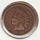 US Rare Old West 1906 Indian Head Penny Coin American Collection Shield Cent USA