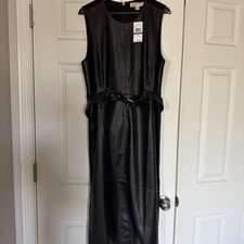 Michael Kors Black Sleeveless Pencil Dress 3/4 Belted