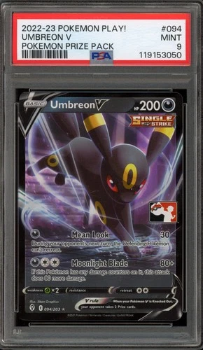 Pokemon Umbreon V Pokemon Prize Pk. Holo Rare PLAY! Promo #094 PSA 9 Mint