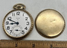 Elgin 575 - 15j Pocket Watch 10K Rolled Gold Plate Case Works No Glass 1949