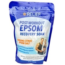 Relief Post-Workout Epsom Recovery Soak Cooling Citrus Eucalyptus Menthol Salt 1