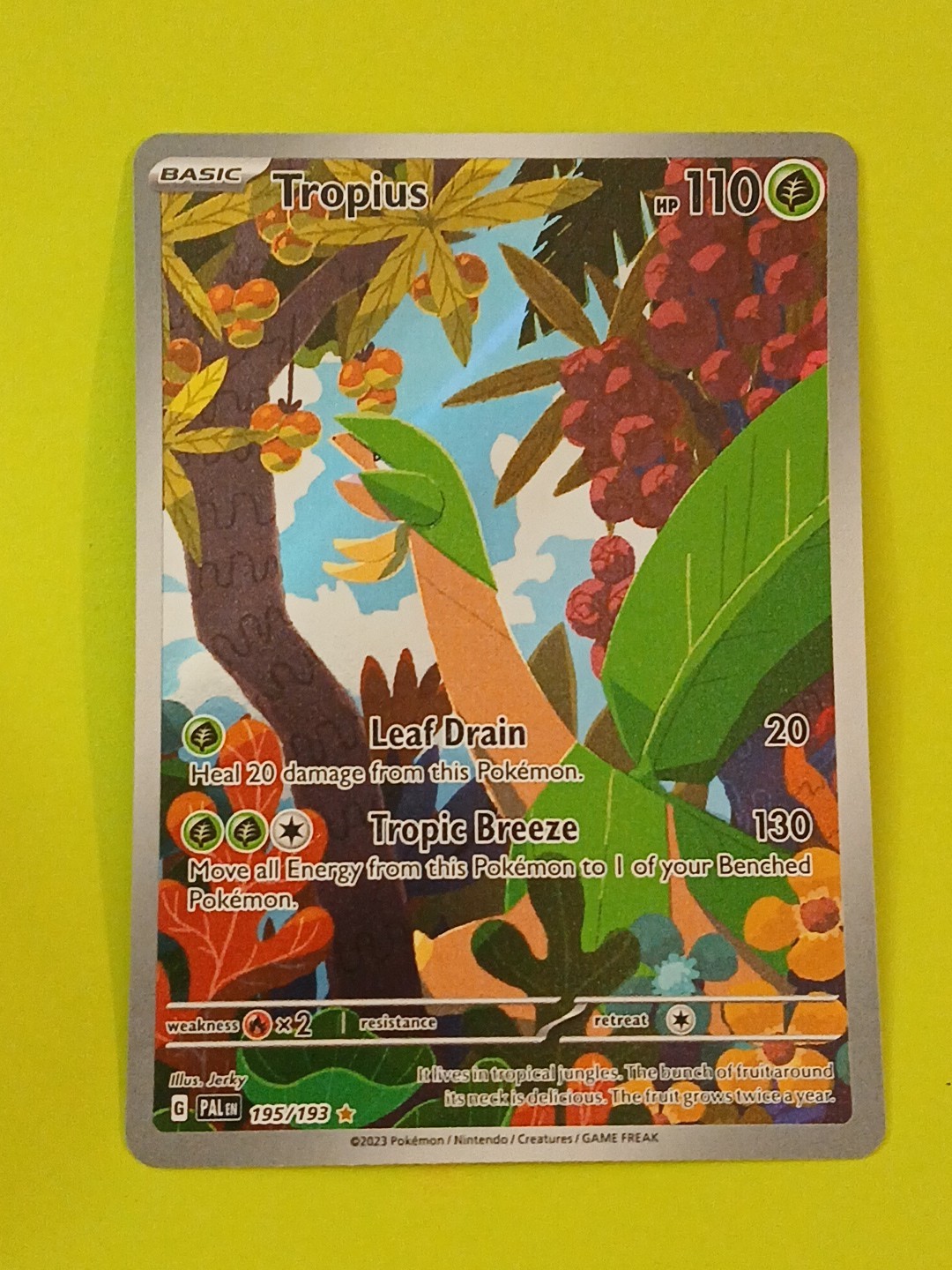 Pokemon Paldea Evolved Tropius 195/193 illustration rare