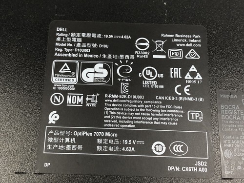 Dell OptiPlex 7070 I3 9100T 8GB RAM NO STORAGE NO OS 15TKSZ2 - Picture 5 of 5