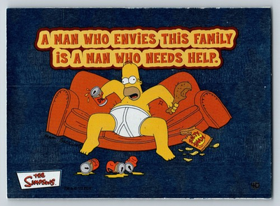 #ad 2002 Topps The Simpson #40 A Man Who Envies This Family is a Man Who Foil $1.50