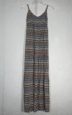 Cotton:On Maxi Dress Womens Medium Multi Color Viscos Sundress Sleeveless Tiered