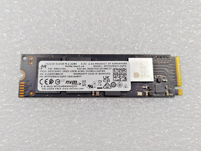 Micron 2210 512GB M.2 2280 NVMe PCIe 3.0 SSD MTFDHBA512QFD