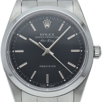 ROLEX Air king 14000M(K) Stainless Steel mensWatch black USED