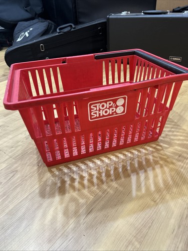 VTG Stop and Shop Grocery Store Shopping Red Hand Basket, Vanguard Plastics - Picture 2 of 11