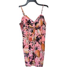 Farm Rio Sleeveless Pink Pineapple Mini Dress Size Large New with tags