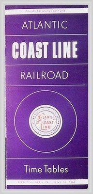 ACL Railroad Timetable April 1960 Rand McNally Map FL GA SC Train Travel