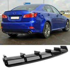 For Lexus IS250 IS350 F-Sport Black Rear Bumper Diffuser Spoiler Splitter Fins