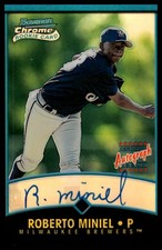 2001 Bowman Chrome Roberto Miniel Refractor Autograph #338 card
