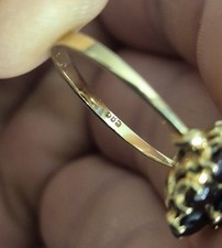 Goldring 585 14k Granat vintage Gold Schmuck Echtschmuck Ring Gelbgold 585er