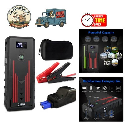 Travel-Ready 1000A Jump Starter with LED Light & Smart Charging - Compact Design